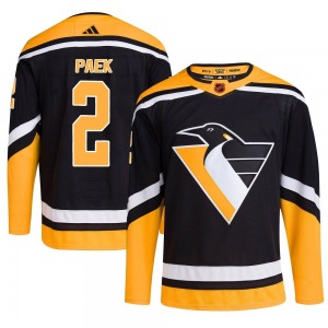 Jim Paek Pittsburgh Penguins Adidas Youth Authentic Reverse Retro 2.0 Jersey (Black)