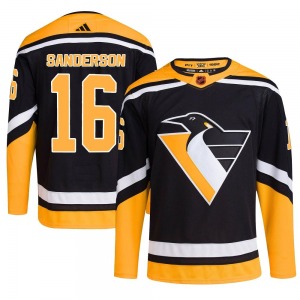Derek Sanderson Pittsburgh Penguins Adidas Youth Authentic Reverse Retro 2.0 Jersey (Black)