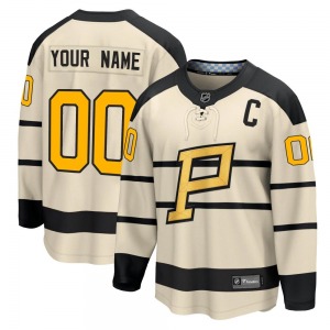 Custom Pittsburgh Penguins Fanatics Branded Youth Custom 2023 Winter Classic Jersey (Cream)