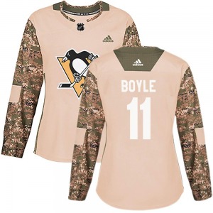 Brian Boyle Pittsburgh Penguins Adidas Women's Authentic Veterans Day Practice Jersey (Camo)