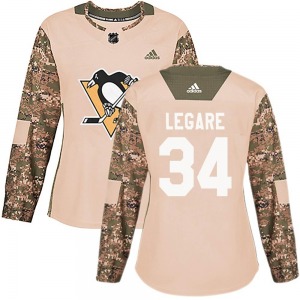 Nathan Legare Pittsburgh Penguins Adidas Women's Authentic Veterans Day Practice Jersey (Camo)