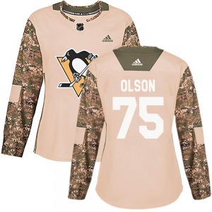 Kyle Olson Pittsburgh Penguins Adidas Women's Authentic Veterans Day Practice Jersey (Camo)