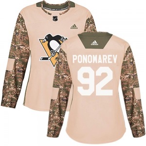 Vasily Ponomarev Pittsburgh Penguins Adidas Women's Authentic Veterans Day Practice Jersey (Camo)