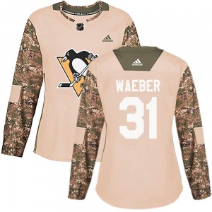 Ludovic Waeber Pittsburgh Penguins Adidas Women's Authentic Veterans Day Practice Jersey (Camo)