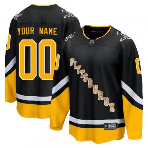 Custom Pittsburgh Penguins Fanatics Branded Premier Custom 2021/22 Alternate Breakaway Player Jersey (Black)