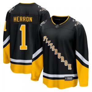 Denis Herron Pittsburgh Penguins Fanatics Branded Premier 2021/22 Alternate Breakaway Player Jersey (Black)