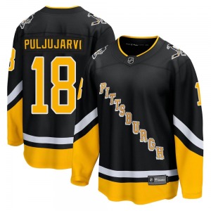 Jesse Puljujarvi Pittsburgh Penguins Fanatics Branded Premier 2021/22 Alternate Breakaway Player Jersey (Black)