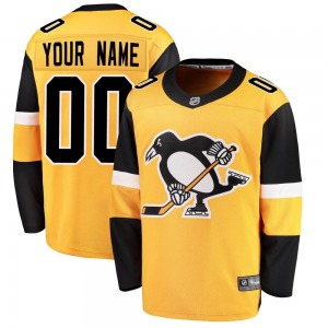 Custom Pittsburgh Penguins Fanatics Branded Youth Breakaway Custom Alternate Jersey (Gold)