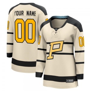 Custom Pittsburgh Penguins Fanatics Branded Women's Custom 2023 Winter Classic Jersey (Cream)