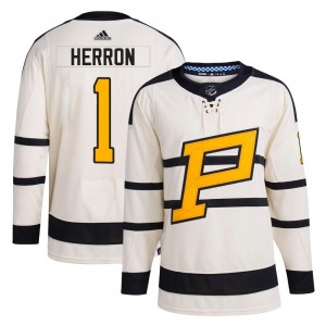 Denis Herron Pittsburgh Penguins Adidas Youth Authentic 2023 Winter Classic Jersey (Cream)