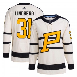 Filip Lindberg Pittsburgh Penguins Adidas Youth Authentic 2023 Winter Classic Jersey (Cream)
