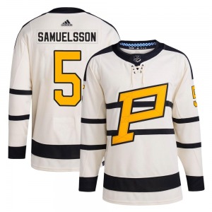 Ulf Samuelsson Pittsburgh Penguins Adidas Youth Authentic 2023 Winter Classic Jersey (Cream)