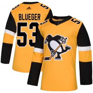 Teddy Blueger Pittsburgh Penguins Adidas Youth Authentic Gold Alternate Jersey (Blue)
