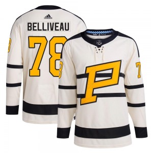 Isaac Belliveau Pittsburgh Penguins Adidas Authentic 2023 Winter Classic Jersey (Cream)