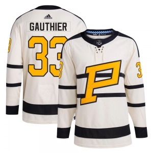 Taylor Gauthier Pittsburgh Penguins Adidas Authentic 2023 Winter Classic Jersey (Cream)