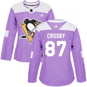 Sidney Crosby Pittsburgh Penguins Adidas Women's Authentic Fights Cancer Practice Jersey (Purple)