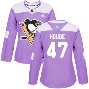 Samuel Houde Pittsburgh Penguins Adidas Women's Authentic Fights Cancer Practice Jersey (Purple)