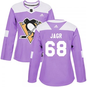 Jaromir Jagr Pittsburgh Penguins Adidas Women's Authentic Fights Cancer Practice Jersey (Purple)