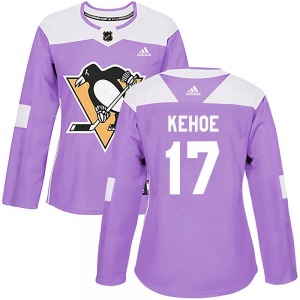 Rick Kehoe Pittsburgh Penguins Adidas Women's Authentic Fights Cancer Practice Jersey (Purple)