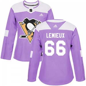Mario Lemieux Pittsburgh Penguins Adidas Women's Authentic Fights Cancer Practice Jersey (Purple)