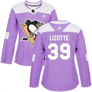 Jon Lizotte Pittsburgh Penguins Adidas Women's Authentic Fights Cancer Practice Jersey (Purple)