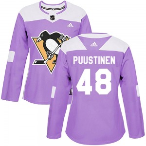 Valtteri Puustinen Pittsburgh Penguins Adidas Women's Authentic Fights Cancer Practice Jersey (Purple)