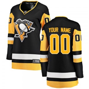 Custom Pittsburgh Penguins Fanatics Branded Women's Breakaway Home Jersey (Black)