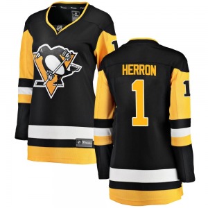 Denis Herron Pittsburgh Penguins Fanatics Branded Women's Breakaway Home Jersey (Black)