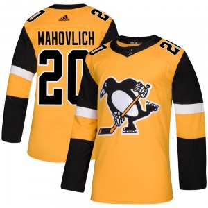 Peter Mahovlich Pittsburgh Penguins Adidas Authentic Alternate Jersey (Gold)