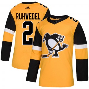 Chad Ruhwedel Pittsburgh Penguins Adidas Authentic Alternate Jersey (Gold)