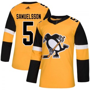 Ulf Samuelsson Pittsburgh Penguins Adidas Authentic Alternate Jersey (Gold)