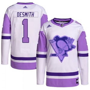 Casey DeSmith Pittsburgh Penguins Adidas Youth Authentic Hockey Fights Cancer Primegreen Jersey (White/Purple)