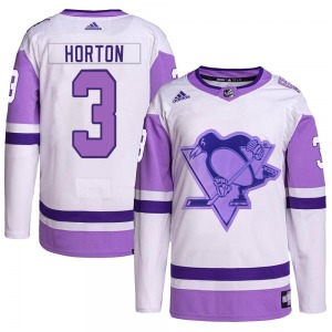 Tim Horton Pittsburgh Penguins Adidas Youth Authentic Hockey Fights Cancer Primegreen Jersey (White/Purple)