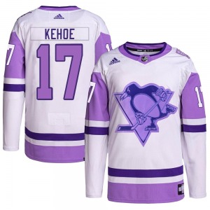 Rick Kehoe Pittsburgh Penguins Adidas Youth Authentic Hockey Fights Cancer Primegreen Jersey (White/Purple)