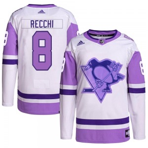 Mark Recchi Pittsburgh Penguins Adidas Youth Authentic Hockey Fights Cancer Primegreen Jersey (White/Purple)