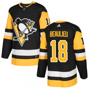 Nathan Beaulieu Pittsburgh Penguins Adidas Authentic Home Jersey (Black)