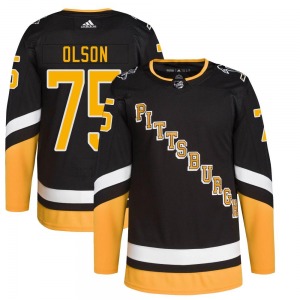 Kyle Olson Pittsburgh Penguins Adidas Authentic 2021/22 Alternate Primegreen Pro Player Jersey (Black)