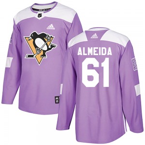 Justin Almeida Pittsburgh Penguins Adidas Youth Authentic Fights Cancer Practice Jersey (Purple)