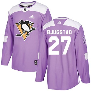 Nick Bjugstad Pittsburgh Penguins Adidas Youth Authentic Fights Cancer Practice Jersey (Purple)