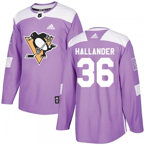 Filip Hallander Pittsburgh Penguins Adidas Youth Authentic Fights Cancer Practice Jersey (Purple)