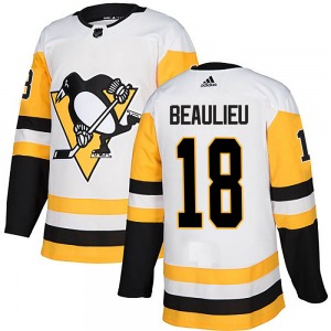 Nathan Beaulieu Pittsburgh Penguins Adidas Authentic Away Jersey (White)