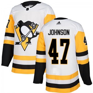 Adam Johnson Pittsburgh Penguins Adidas Authentic Away Jersey (White)