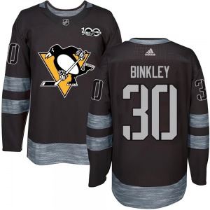 Les Binkley Pittsburgh Penguins Authentic 1917-2017 100th Anniversary Jersey (Black)