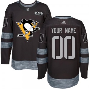 Custom Pittsburgh Penguins Authentic Custom 1917-2017 100th Anniversary Jersey (Black)