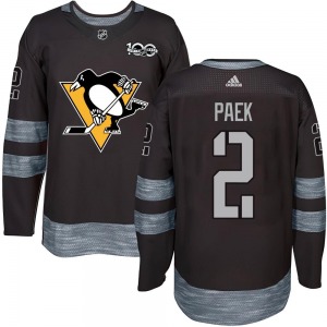 Jim Paek Pittsburgh Penguins Authentic 1917-2017 100th Anniversary Jersey (Black)