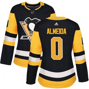 Justin Almeida Pittsburgh Penguins Adidas Women's Authentic Home Jersey (Black)