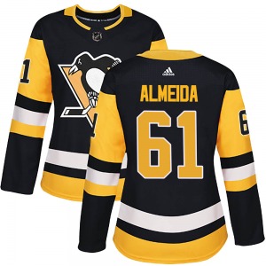 Justin Almeida Pittsburgh Penguins Adidas Women's Authentic Home Jersey (Black)