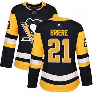 Michel Briere Pittsburgh Penguins Adidas Women's Authentic Home Jersey (Black)