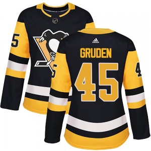 Jonathan Gruden Pittsburgh Penguins Adidas Women's Authentic Home Jersey (Black)