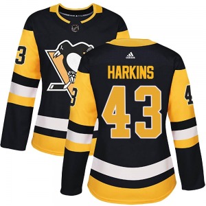 Jansen Harkins Pittsburgh Penguins Adidas Women's Authentic Home Jersey (Black)